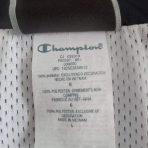 Champion all over spellout lined Satin Coaches Jacket Size Large - Picture 4 of 10
